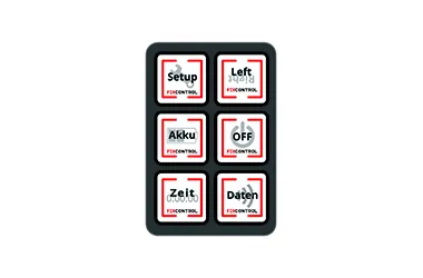 FixMaster Multi von oben mit den Feldern Setup, Orientierung, Akku, OFF, Zeit und Daten.