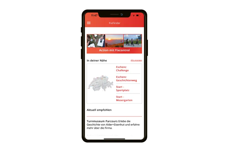 FixFinder-App mit Angeboten in der Nähe und aktuellen Empfehlungen.