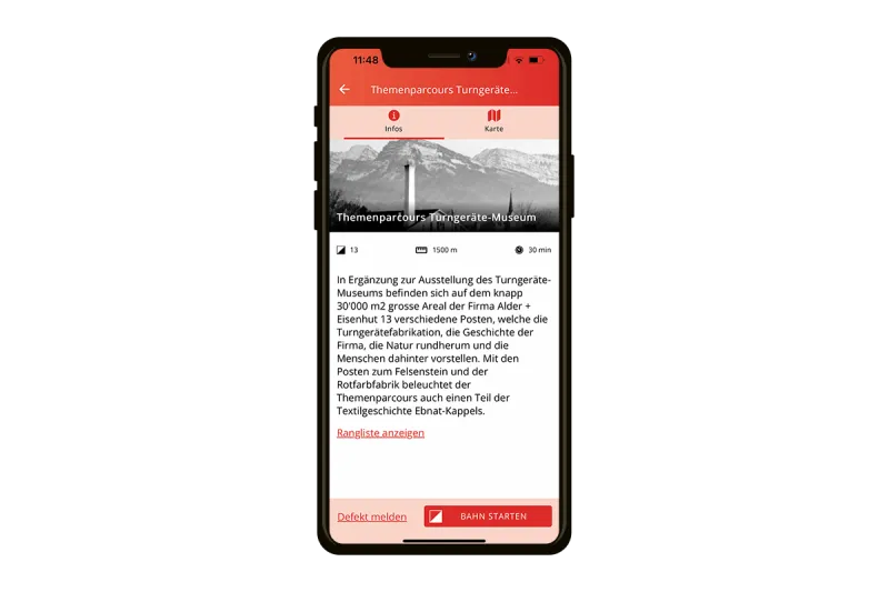FixFinder-App: Infos zum Themenparcours im Turngeräte-Museum.